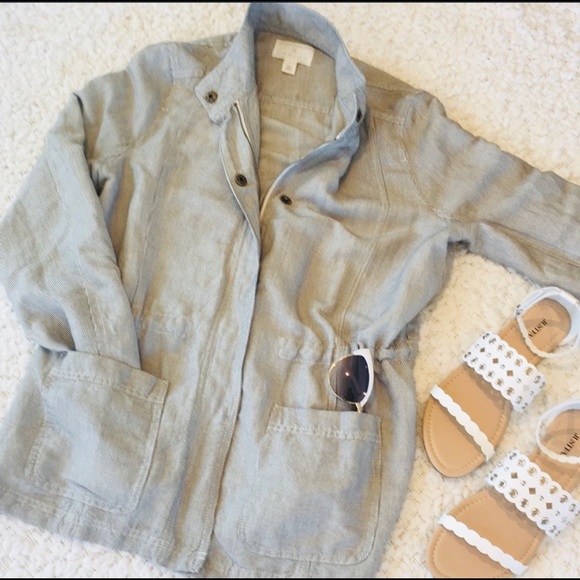 Carlson Linen Jacket Black & White Stripe Blazer - Picture 9 of 16